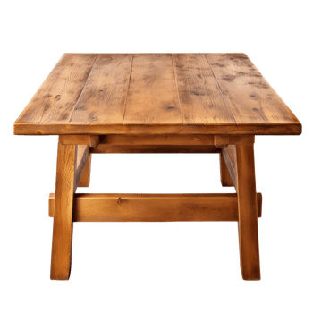 AI generated Solid Wood Table on Transparent Background png