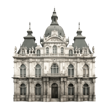 AI generated Baroque Style City Hall Edifice png