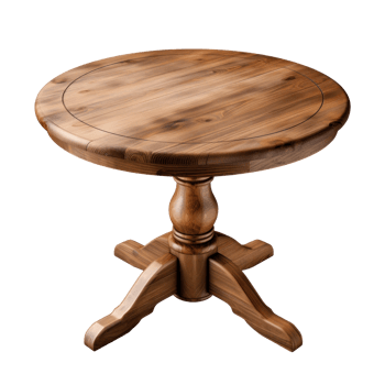 AI generated Round Wooden Table on Transparent Background png