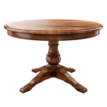 AI generated Round Wooden Table Isolated on Transparent Background png