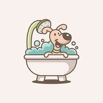 Chic dog grooming logo vector