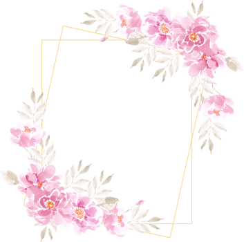 Pink Rose Watercolor Flower Frame png