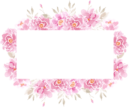 Pink Rose Watercolor Flower Frame png