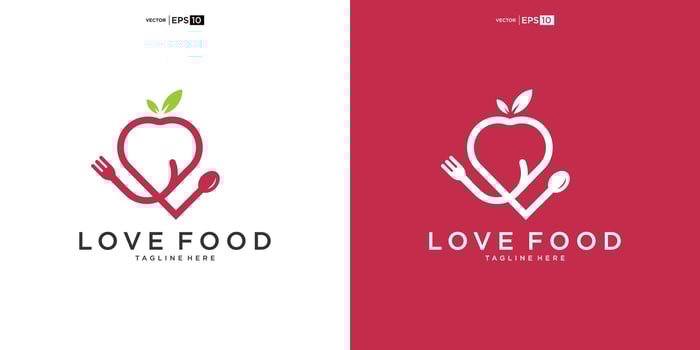 Love Food Logo design Template vector