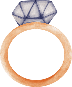 watercolor illustration of a diamond ring png
