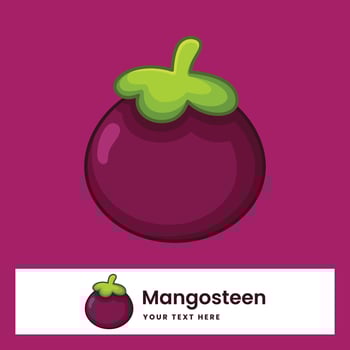 Fresh mangosteen fruit cartoon vector illustration