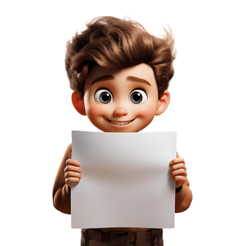 AI generated Cute boy holding empty paper png
