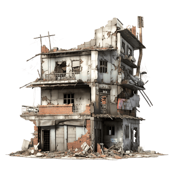 AI generated Abandoned Building Architecture png
