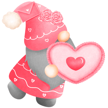 Romantic gnome with candy heart clipart,Waatercolor gnome boy with candy illustration. png