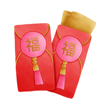 Hand drawn red envelopes for Chinese New Year, Chinese New Year cartoon elements png