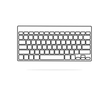 Cartoonish computer keyboard or keypad on light background vector illustration design