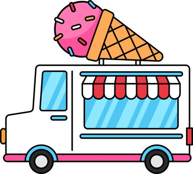 Cute Ice Cream Truck Illustration png
