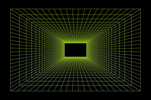 Perspective grid room background vector illustration.
