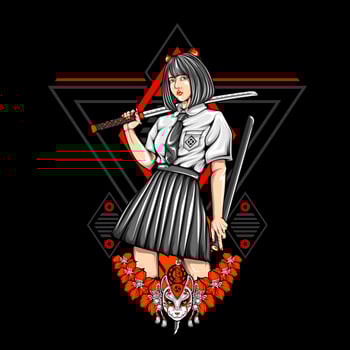 AI generated samurai girl illustration vector
