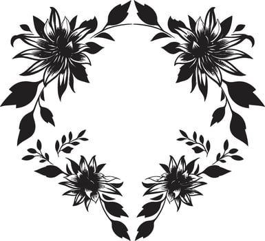 Petal Symmetry Geometric Tile Vector Logo Abstract Petal Arrangement Black Vector Tile Icon