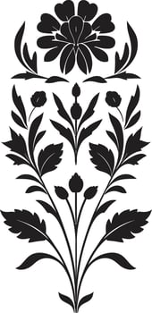 Tiled Floral Artistry Black Vector Logo Floral Geometry Unveiled Tile Icon