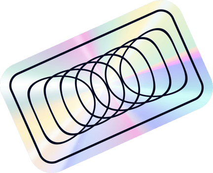 Y2k holographic orbits sticker png