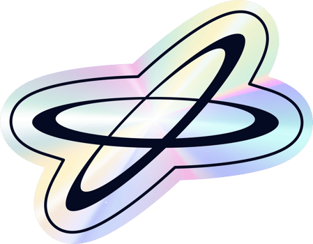Y2k holographic orbits sticker png