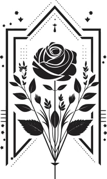 Chic Inked Garden Whimsy Noir Logo Designs Noir Botanical Etchings Hand Drawn Floral Icons vector