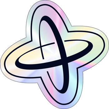 Y2k holographic orbits sticker png