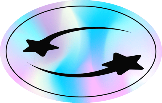 Y2k holographic sticker star png