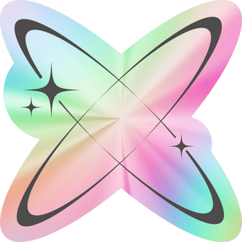 Y2k holographic sticker Cosmic orbit stars png