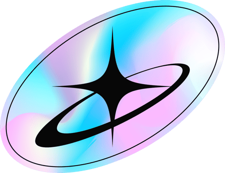 Y2k holographic sticker Cosmic orbit stars png