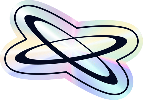 Y2k holographic orbits sticker png
