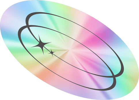 Y2k holographic sticker Cosmic orbit stars png