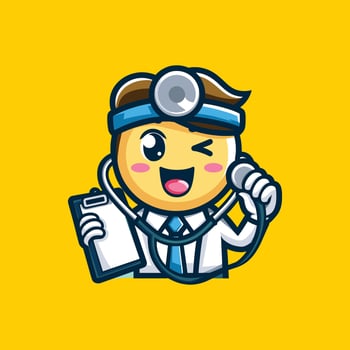 HAPPY DOCTOR ILLUSTRATION VECTOR