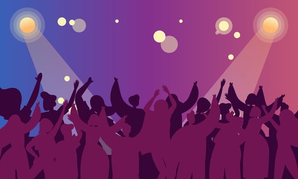 Festival crowd at concert of illustration vector