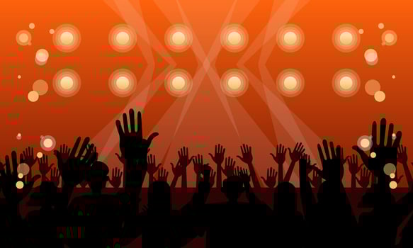 Festival crowd at concert of illustration vector