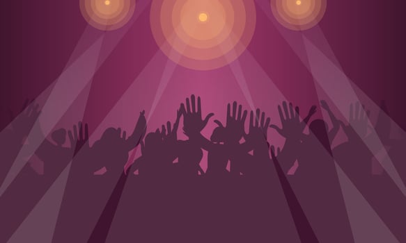 Festival crowd at concert of illustration vector
