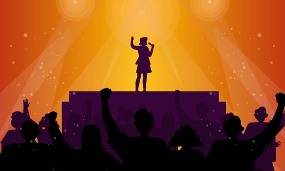 Festival crowd at concert of illustration vector