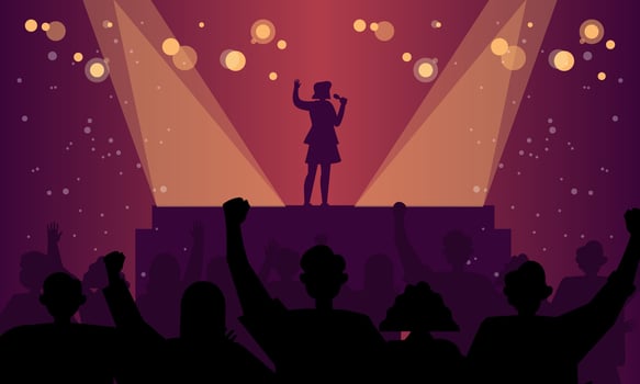 Festival crowd at concert of illustration vector