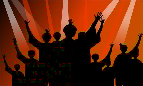 Festival crowd at concert of illustration vector