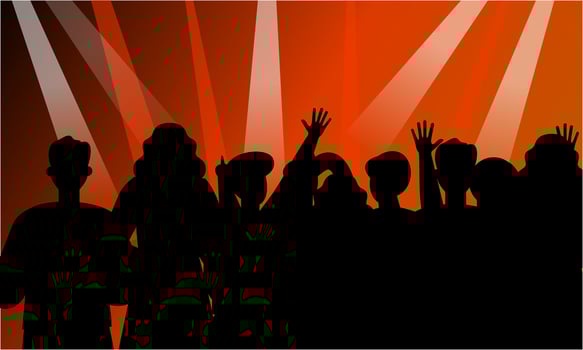 Festival crowd at concert of illustration vector