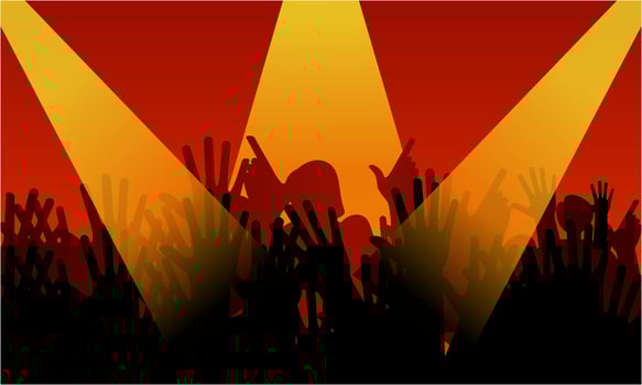 Festival crowd at concert of illustration vector