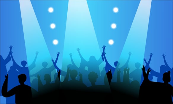 Festival crowd at concert of illustration vector