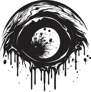 Sinister Gaze Black Vector Scary Eye Demonic Zombie Eye Creepy Black Icon