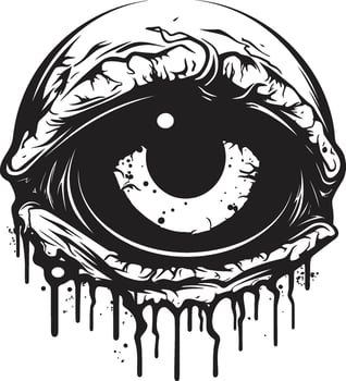 Creepy Undead Vision Vector Zombie Eye Emblem Horrifying Stare Black Creepy Eye Logo