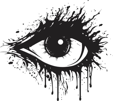 Sinister Gaze Black Vector Scary Eye Demonic Zombie Eye Creepy Black Icon