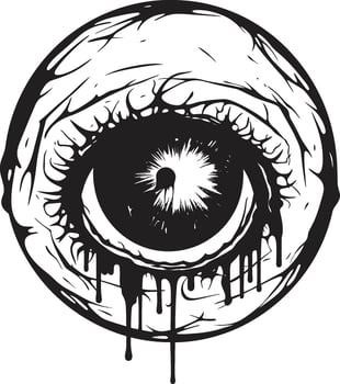 Frightening Zombie Stare Creepy Eye Emblem Sinister Gaze Black Vector Scary Eye