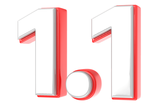 1.1 Sale 3D Number Illustration Concept Design png