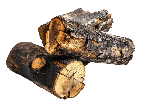 AI generated Rough Wood Textured Logs on Transparent png