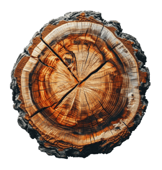 AI generated Cross-Section of Rough Hewn Wood png