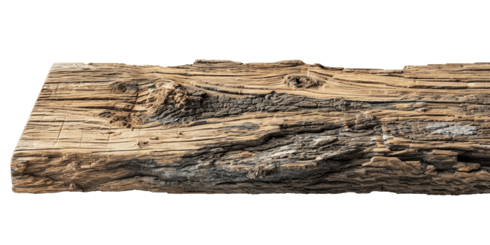 AI generated Textured Rough Wood Plank on Transparent png