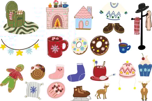 Winter set  Element vector