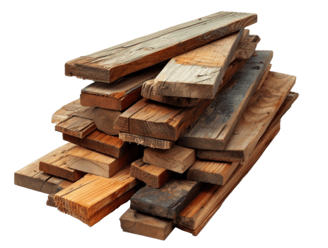 AI generated Textured Rough Wood Planks Pile png