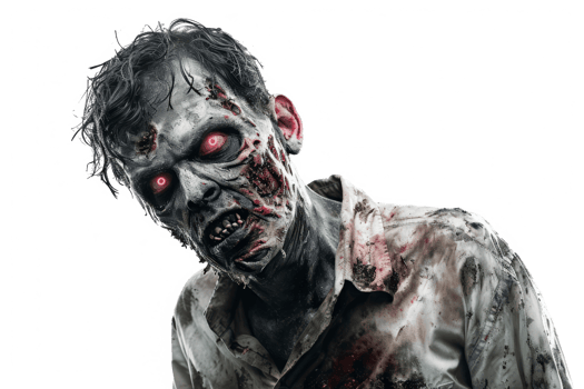 AI generated Zombie man isolated on transparent background. Zombie apocalypse png